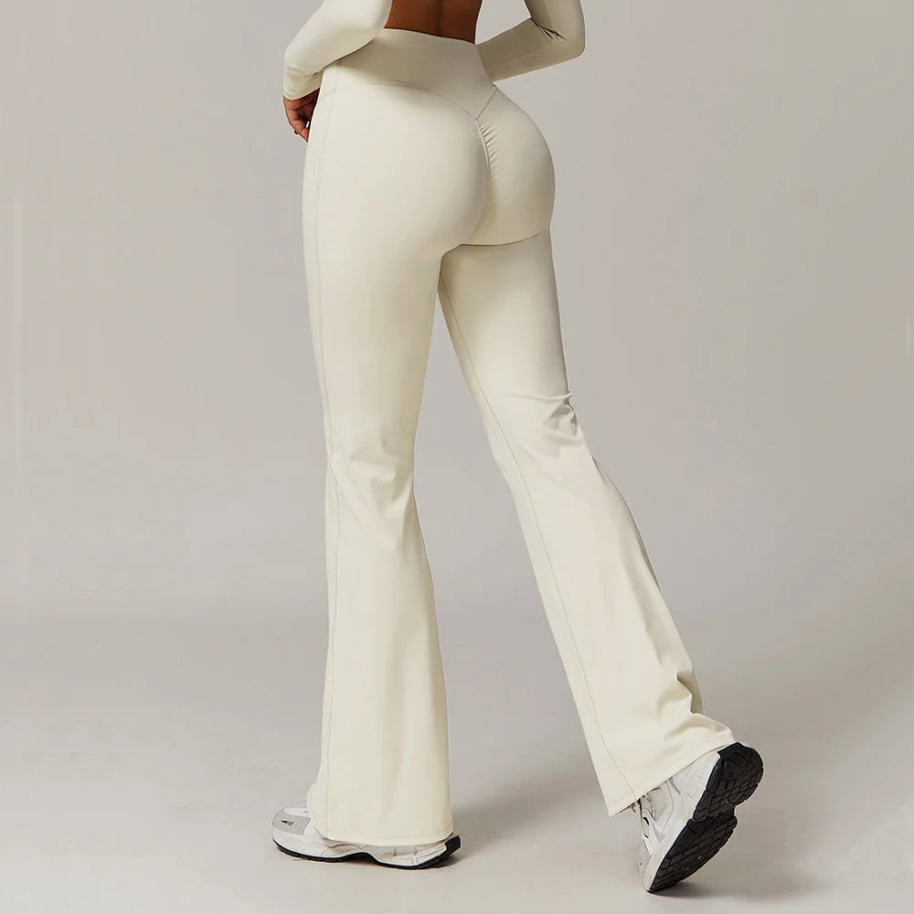 Flared Pants Women's High Waist Yoga Leggings High Stretchy Butt ell-bottoms Sports Pants for Women Gym Leggings Wide Leg Pants